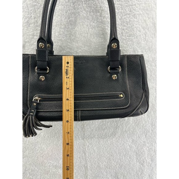 Kate Spade New York Womens Satchel Handbag Black Snap Phone Pocket Tassel M - Picture 4 of 12